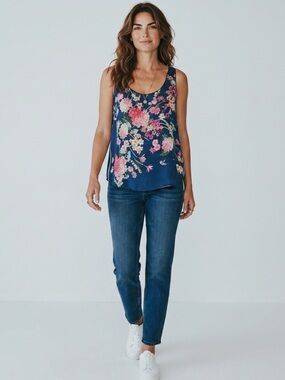 Johnny Was Willowa Ayanna Reversible Silk Sleeveless Top in XS